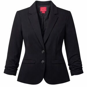 212 Collection Women Black Tailored Blazer 2 Button Size 4 Classic Career Jacket